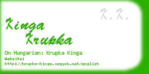 kinga krupka business card